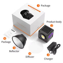 Mamen SL-C60R BI Color + RGB LED Video Light With Built In Battery Power Portable Cob Photography Light